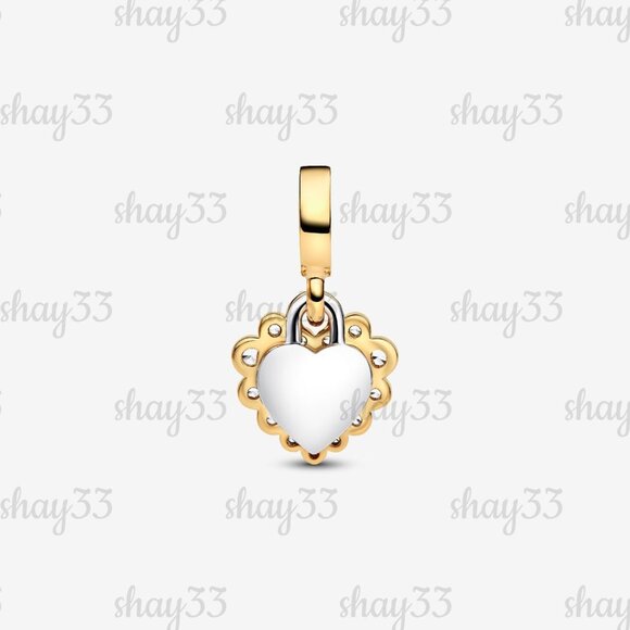 Pandora Sparkling Heart Double Dangle Charm - Picture 2 of 6